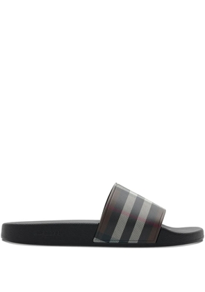 Burberry check-print flat slides - Brown