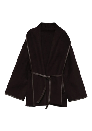 Yves Salomon trimmed coat - Brown