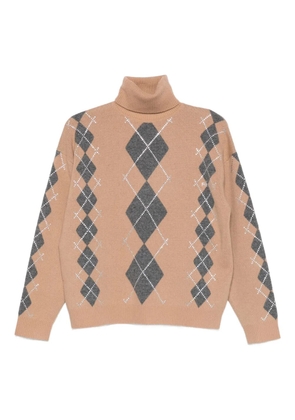 Retrofete Alberte embellished argyle-pattern sweater - Neutrals