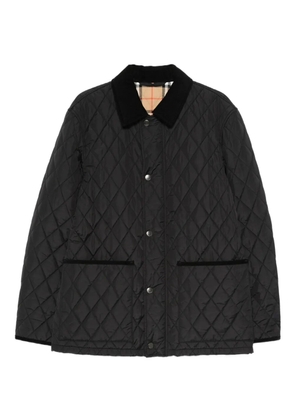 Burberry quilted corduroy-collar jacket - Black