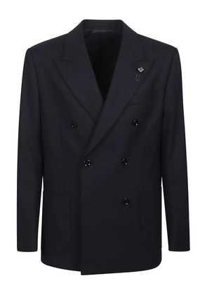 Lardini double-breasted wool blazer - Blue