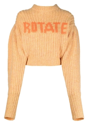 ROTATE BIRGER CHRISTENSEN logo-print chunky-knit jumper - Orange