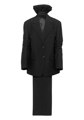 Prada bow-detail single-breasted coat - Black