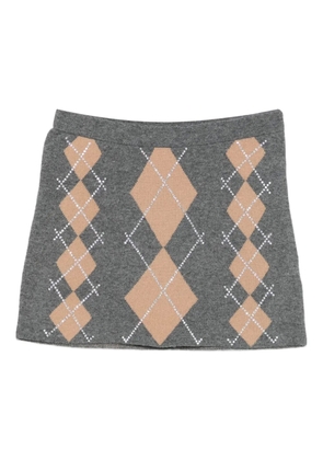 Retrofete Cecilie argyle-pattern embellished mini skirt - Grey