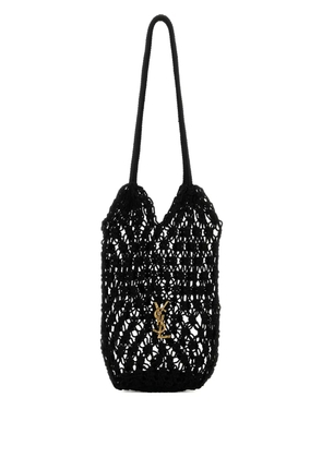 Saint Laurent large Cassandre open-work bucket bag - Black