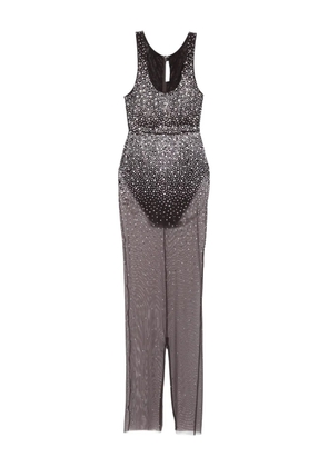 Alex Perry Embellished split dress - Brown