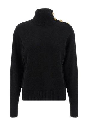 Balmain coin-button high-neck sweater - Black