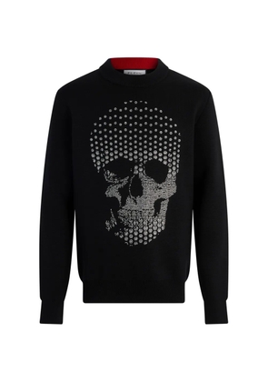 Philipp Plein round-neck skull-strass sweater - Black