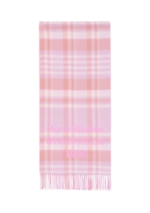 Acne Studios check fringed scarf - Pink