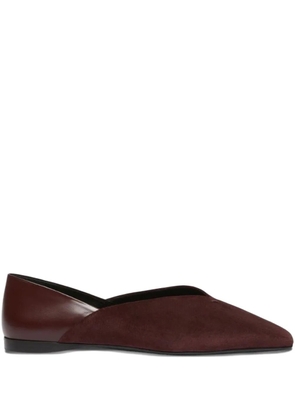 Max Mara square-toe suede ballet flats - Red