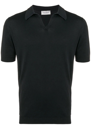 John Smedley open-collar polo shirt - Black