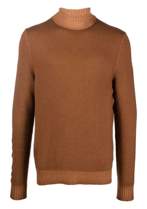 Malo fine-knit rollneck jumper - Brown