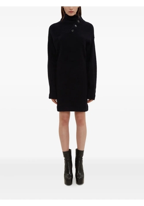 Atlein asymmetrical funnel-neck sweater dress - Black