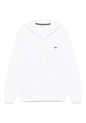 Lacoste zipped fleece sweatshirt - White