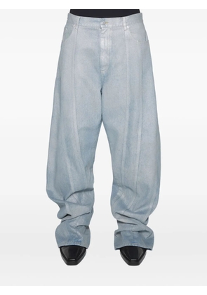 Mugler panelled cotton trousers - Blue