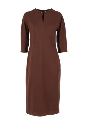 Fabiana Filippi three-quarter sleeve midi dress - Brown