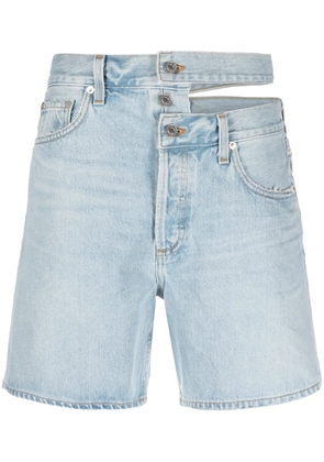 AGOLDE asymmetric denim shorts - Blue
