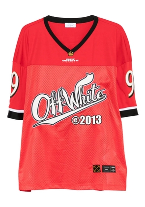 Off-White logo-print mesh T-shirt - Red
