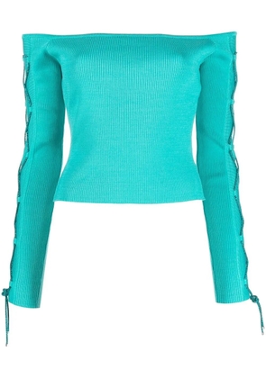 Giuseppe Di Morabito off-shoulder lace-up top - Blue