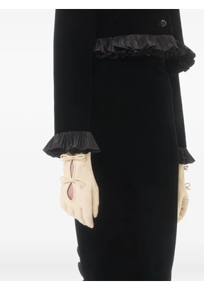 Valentino Garavani VLogo Signature nappa-leather gloves with bows - Neutrals