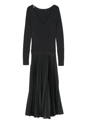 D.Exterior pleated midi dress - Grey
