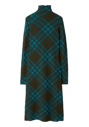 Burberry checkered wool blend shift dress - Brown