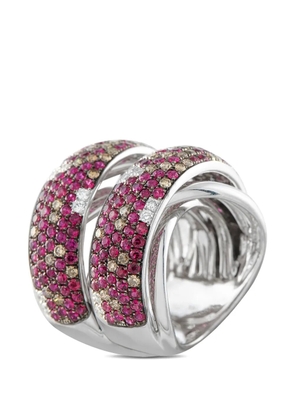 LB Exclusive ruby diamond band ring - Silver