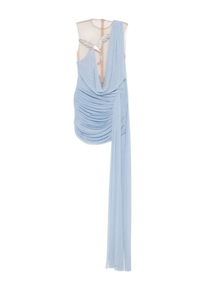 David Koma draped crystal-embellished mini dress - Blue