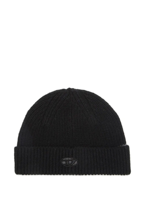 Diesel logo-embroidered beanie - Black