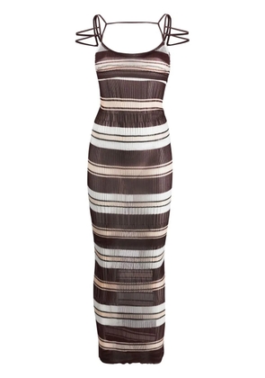 Jacquemus Sognu striped maxi dress - Brown