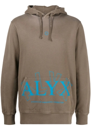 1017 ALYX 9SM logo-print pullover hoodie - Neutrals