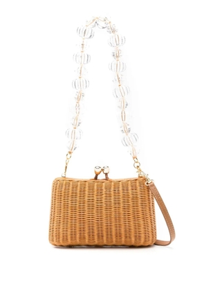 SERPUI Charlotte wicker crossybody bag - Yellow
