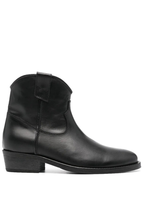 Via Roma 15 cowboy leather ankle boots - Black