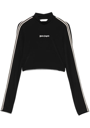 Palm Angels logo-embroidered T-shirt - Black