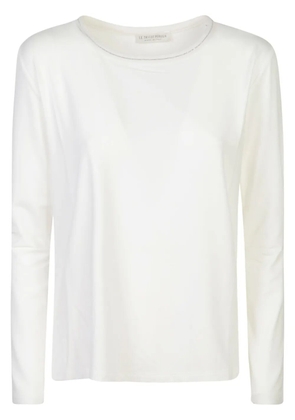 Le Tricot Perugia embellished neckline t-shirt - White