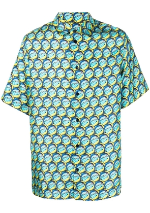 Botter dolphin-print silk shirt - Blue