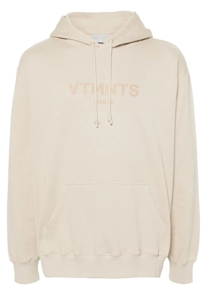 VTMNTS logo-print cotton hoodie - Neutrals