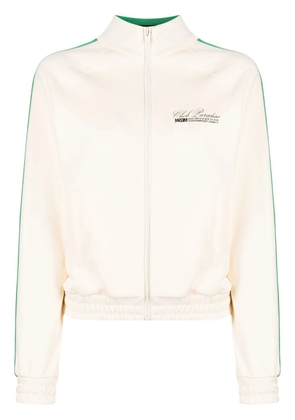 MSGM logo-print zip-up sweatshirt - Neutrals