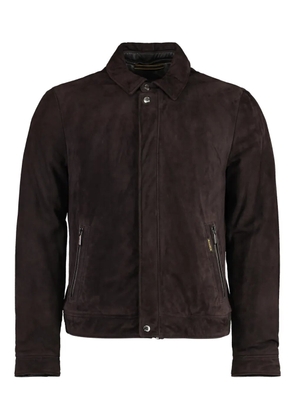 Moorer Anfossi zip-up leather jacket - Brown
