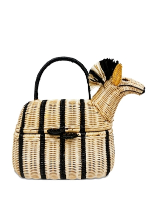 SERPUI Edward zebra satchel tote bag - Neutrals
