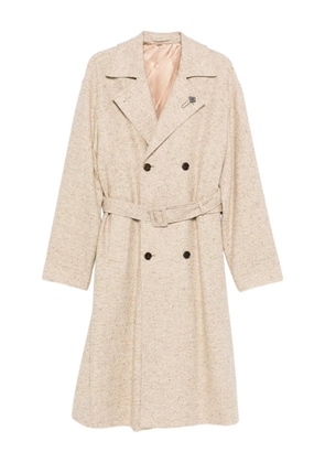 Lardini herringbone belted coat - Neutrals