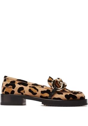 Nº21 leopard-print chain-link loafers - Neutrals