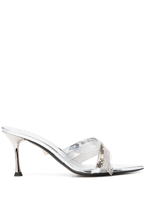 Alevì 85mm metallic-finish leather sandals - Silver