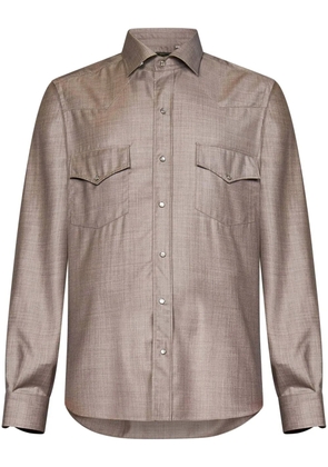 FRANZESE COLLECTION virgin wool shirt - Brown