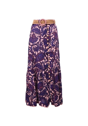 ZIMMERMANN Tiggy floral-print maxi skirt - Pink