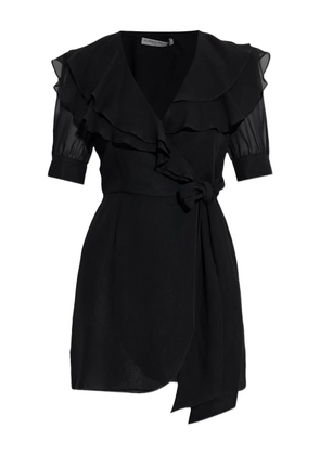Alessandra Rich frill-detail wrap dress - Black