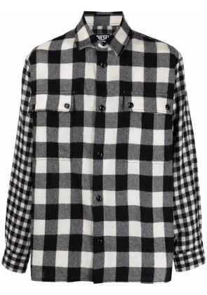 Diesel flannel checked wool shirt - White