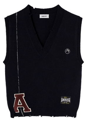 AMBUSH raw-cut knitted vest - Blue
