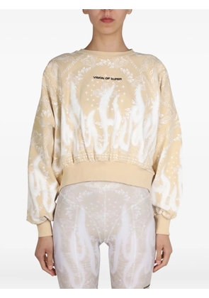 Vision Of Super flame-print sweatshirt - Neutrals