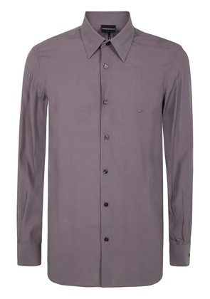 Emporio Armani embroidered-logo shirt - Purple